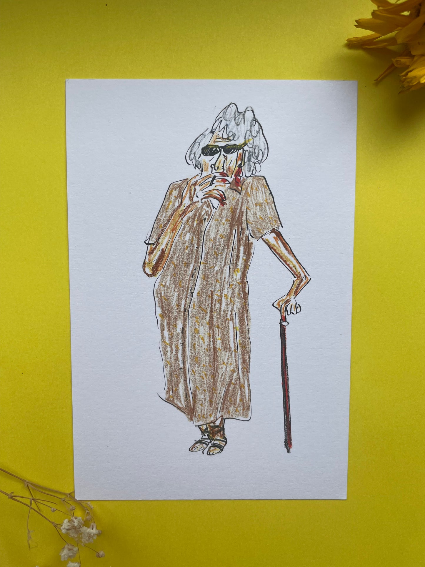 Postcard A granny