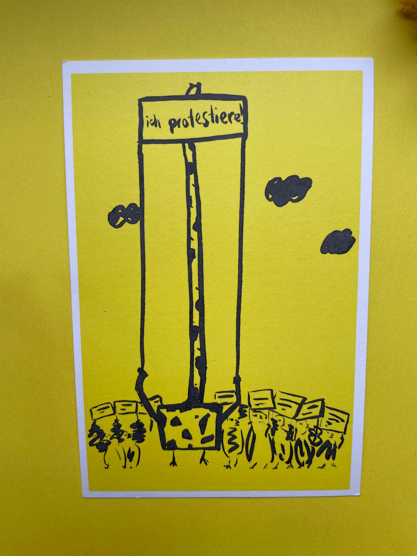 Postcard A giraffe protesting