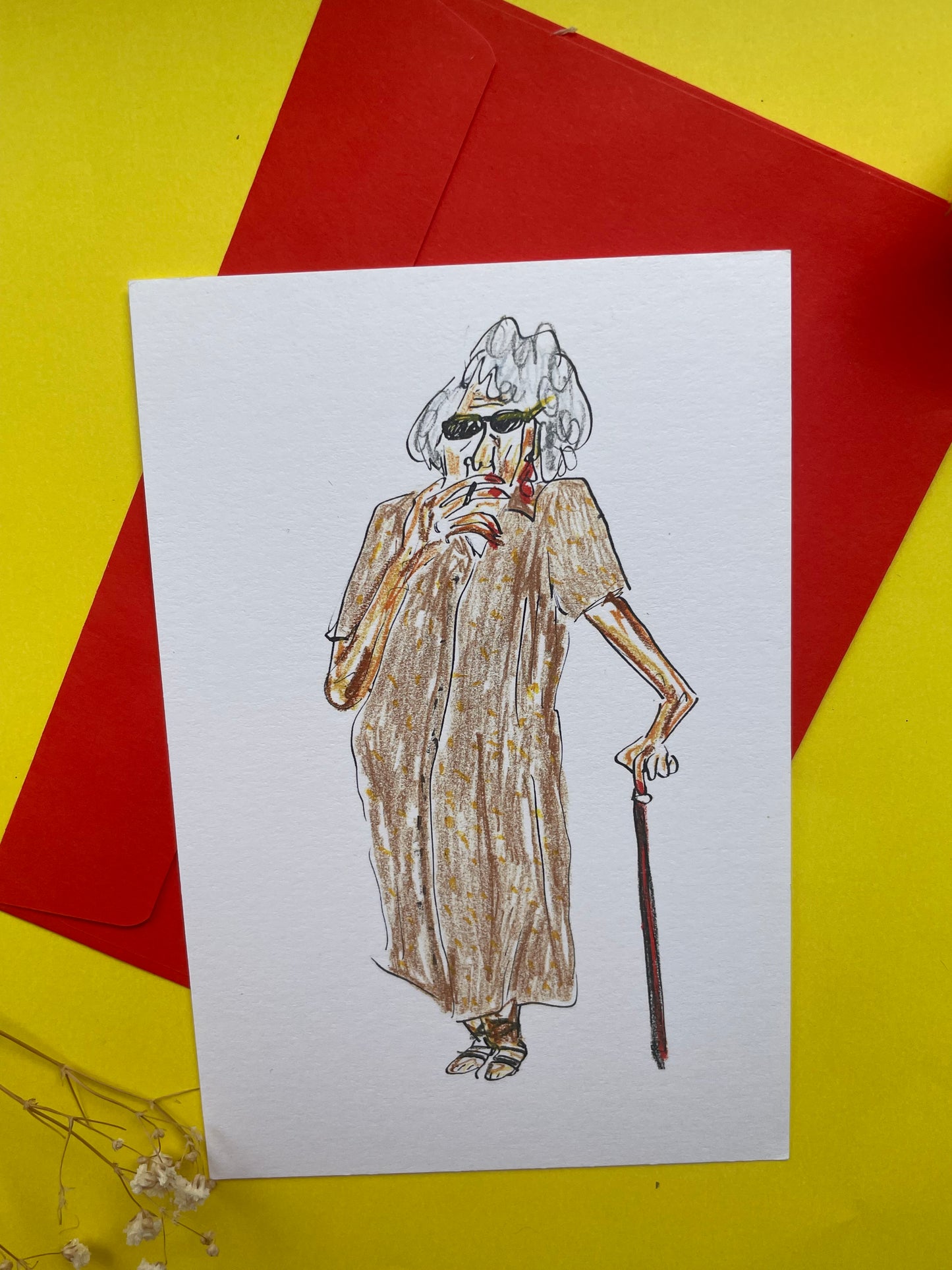 Postcard A granny